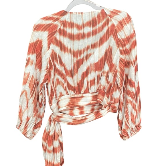 banana republic women Medium 100% Linen cropped‎ Cardigan Tie front Coastal Boho - Picture 2 of 13